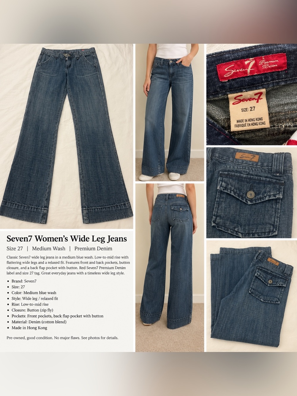 Sven Wide Leg Jeans in Medium Blue Wash